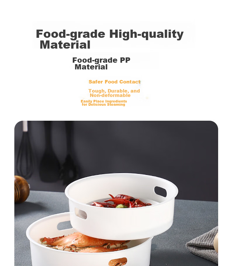 Jingwanhui Suitable for Midea Rice Cooker Steamer Ball Pot, 4L/5L Universal Rice Cooker Inner Steamer Rack, Steaming Tray, Steamer Basket, Ball Pot Inner Liner Size 20.1-20.8CM with Handle W808 14