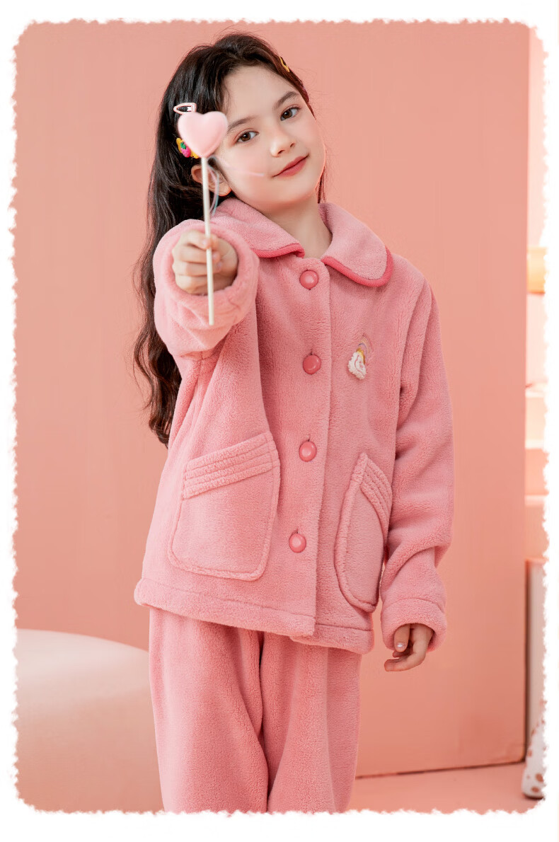 Fenteng Children's Pajamas for Boys, Anti-Static, Thickened Double-Sided Fleece, Warm, Big Kids' Loungewear Q9FJ257940359 37