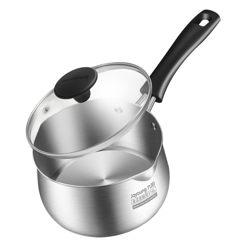 Joyoung Milk Pot, 316L Stainless Steel Baby Food Pot, Noodle Hot Milk Soup Pot, Compatible with Gas And Induction Cookers, 18cm