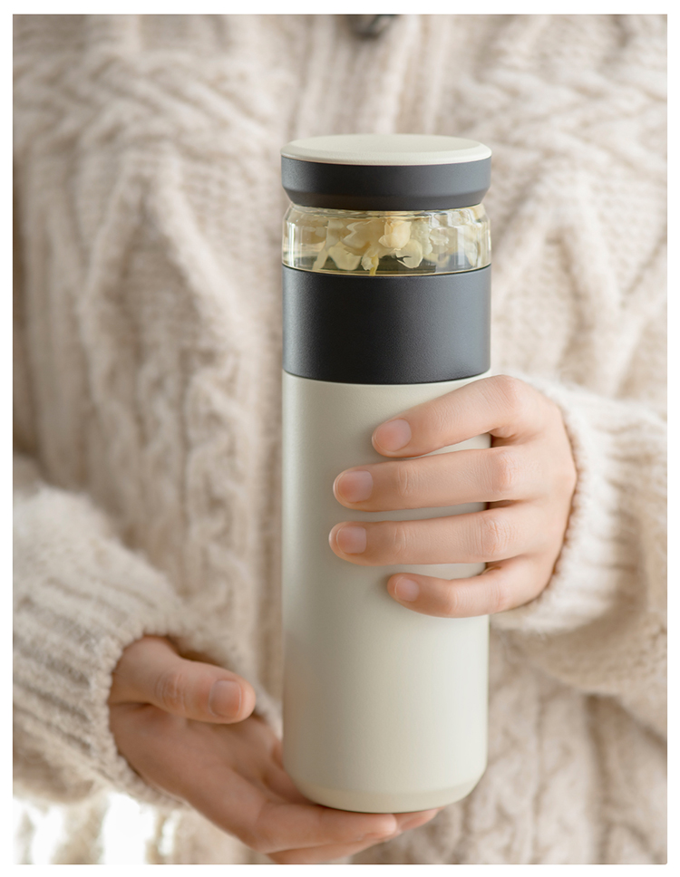 小米有品 茶水分离 316不锈钢保温杯 500ml 图7