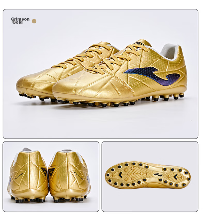 JOMA Kangaroo Leather Soccer Shoes for Men, MG Short Studs, Non-Slip, Wear-Resistant, Professional Football Training Shoes, White, Size 43 24