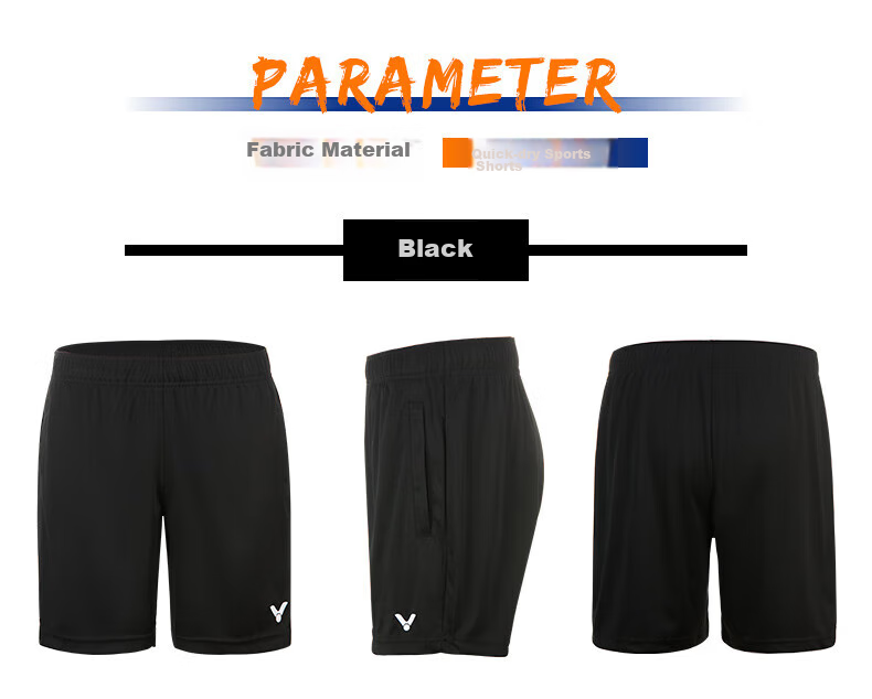 VICTOR Badminton Shorts R-6299C Black Breathable Style L 4