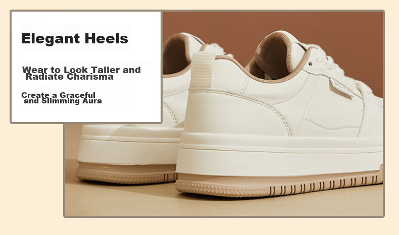 DAPHNE Women's Casual Shoes, Thick-Soled White Sneakers, Versatile Soft-Bottomed Comfortable Flat Shoes, Slimming Athletic Skateboard Shoes for Women, Milk Tea Color, Size 37 15