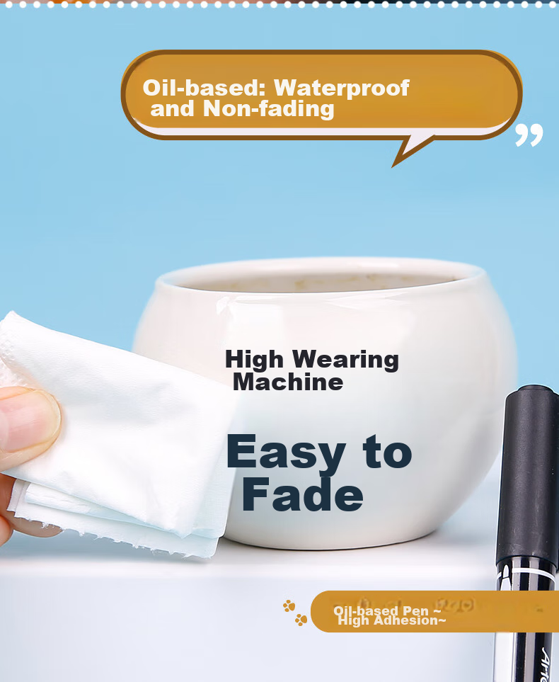 Mont Marte Dual-Tip Waterproof Quick-Drying Chalk Pen, Oil-Based Pen, Logistics Marker, Large-Tip Pen, Marker Pen, Oil-Based Black ATOD-CM1206 Sketching Marker, Drawing Marker 10
