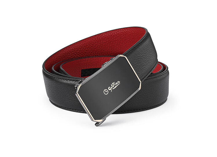 Goldlion Men's Belt, Top-Grain Leather, Automatic Buckle, Red Waistband Gift Box, Zodiac Year Trouser Belt, Birthday Gift 17