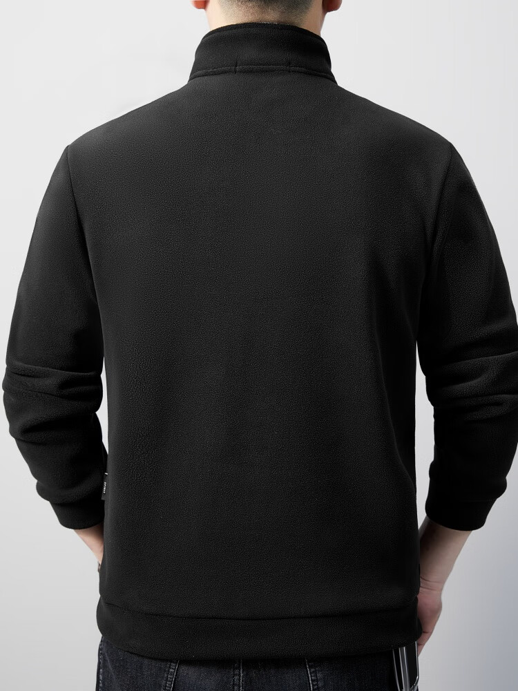 JEEP Fleece-Lined Sweatshirt for Men, Loose Long-Sleeve T-Shirt, Men's Trendy Clothing, Style 053, Black, 2XL 6