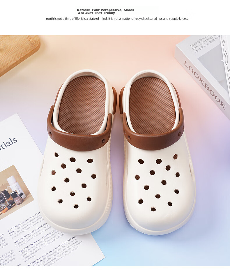 CARTELO Women's Perforated Shoes, Summer Sandals, Casual Slippers, Garden Dual-Use Beach Sandals for Women, 1463 White Pink, Size 37-38 17