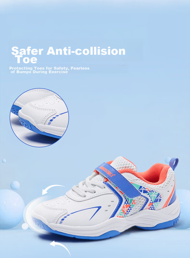 KAWASAKI Youth Badminton Shoes, Wear-Resistant, Shock-Absorbing, Breathable, Sports Running Shoes B4102, Pink, Size 32 6