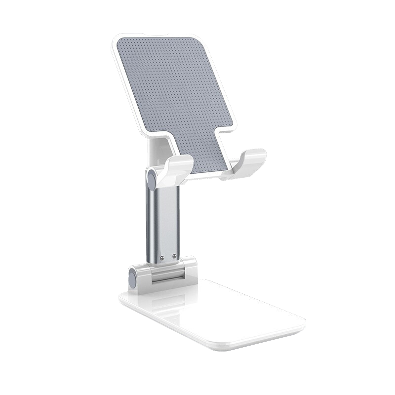 LINGCHEN Phone Stand, Desktop Live Streaming Portable Foldable Adjustable IPad Tablet Lazy Stand, Bedside Internet Celebrity TikTok Binge-Watching Video Online Class Stand, White