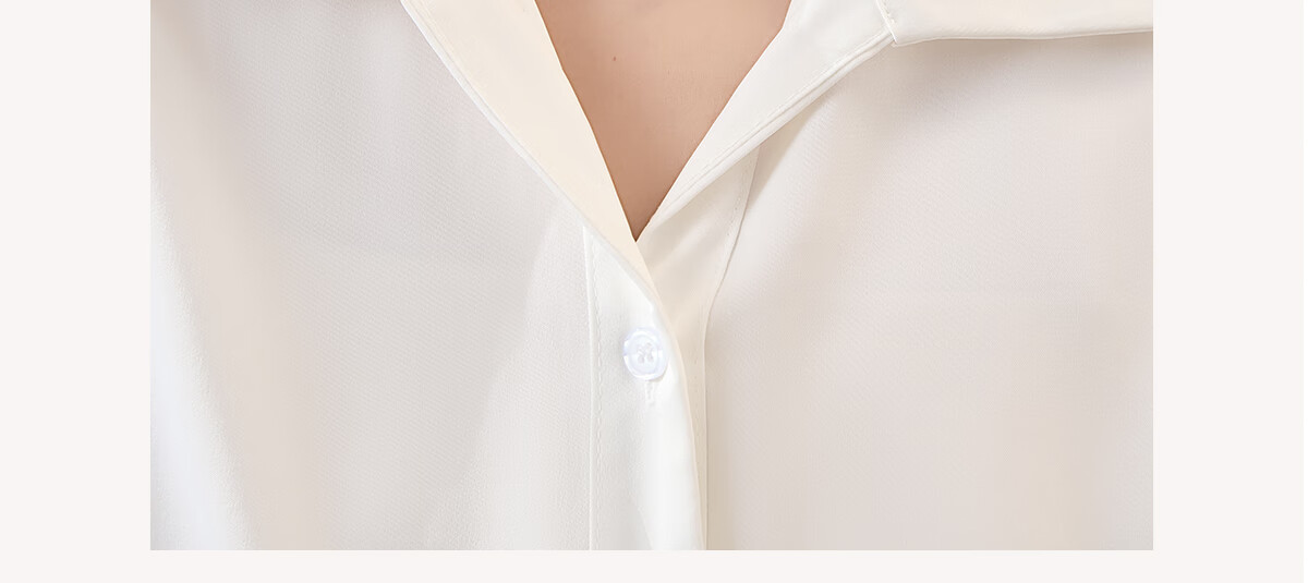 Chushen Long-Sleeve Satin Blouse for Women, Stylish Professional Commute Casual White Shirt S43S002 Size M 4