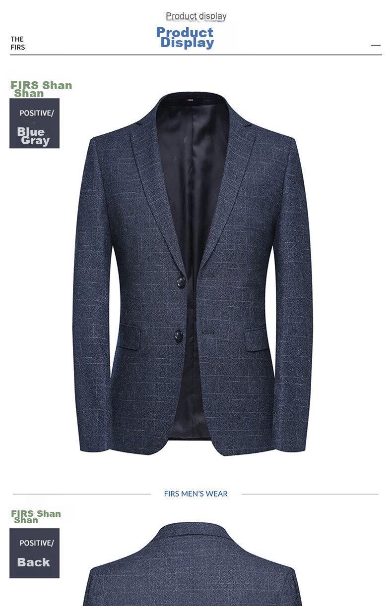 FIRS Men's Suit, Spring And Autumn Style, Business Middle-Aged Blazer, Casual Men's Single Suit Jacket, Formal Professional Wear Top, Suit 9836 Dark Blue 170 17