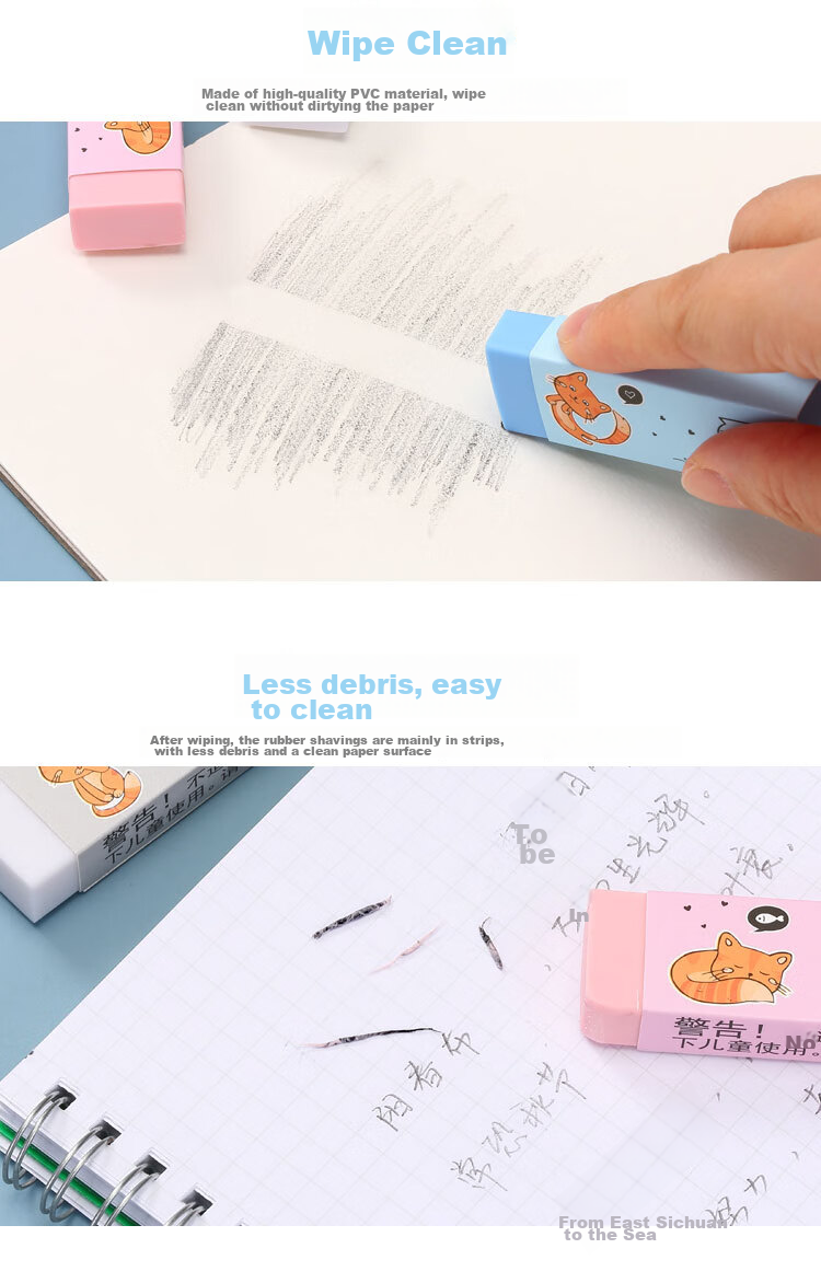 COMIX (Comix) 30 Pieces 2B Erasers, Student Exam Drawing Erasers, Office And Study Supplies, B2551 3