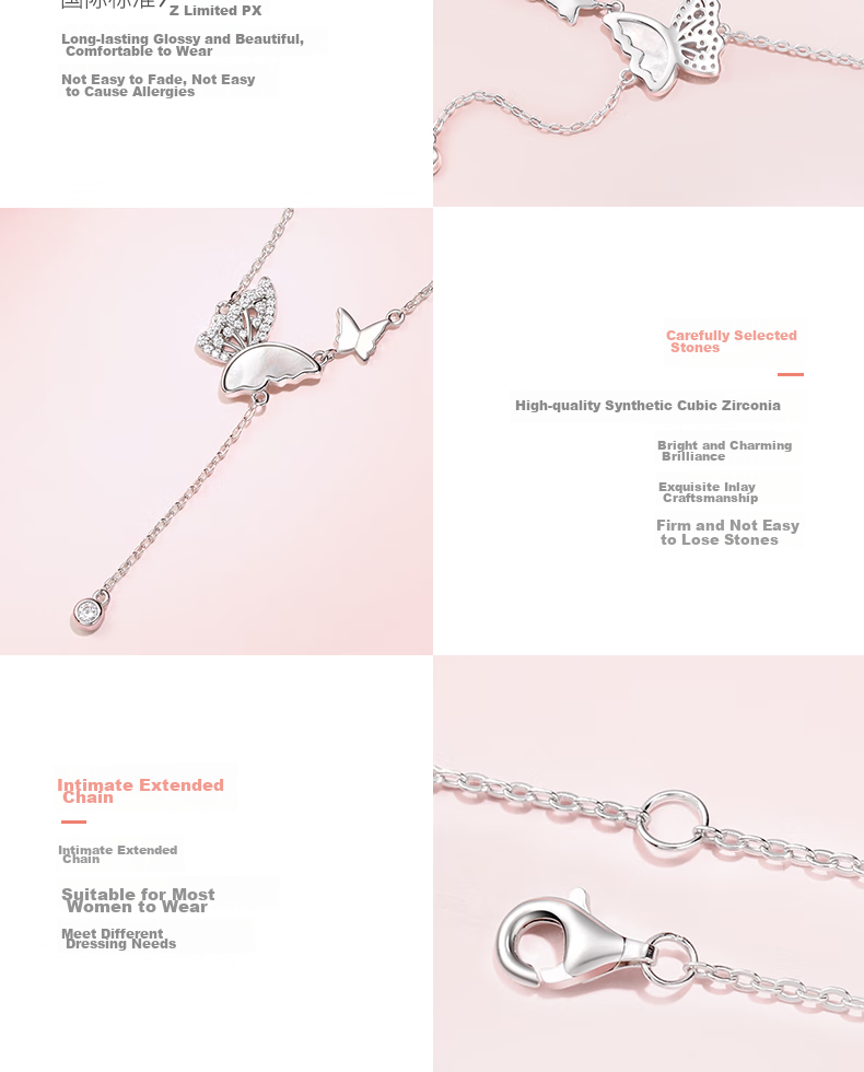 Fanci Light And Shadow Butterfly Necklace for Women, Silver Collarbone Chain, Luxurious High-End Jewelry Pendant, Birthday Gift for Wome 9