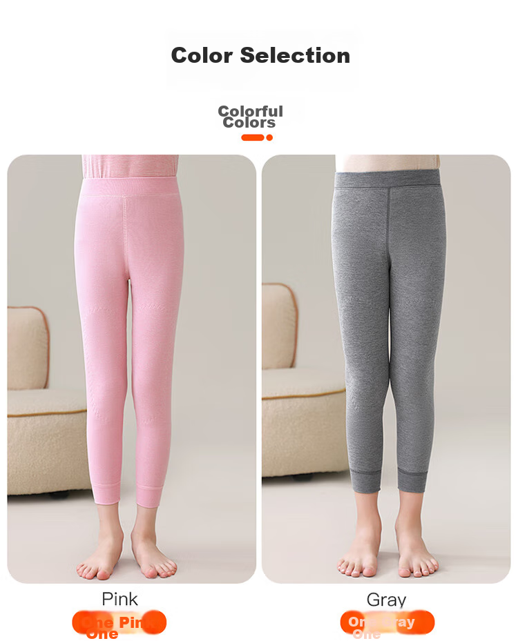 MiiOW Children's Thermal Pants, Girls' Autumn And Winter Knee Protection, Fleece-Lined Thickened Leggings, for Older Girls to Wear Underneath, Pink, Size 170 17