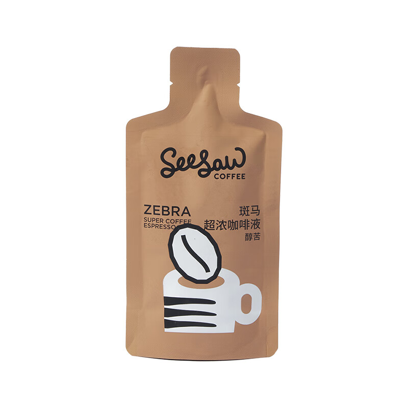 Seesaw 斑马超浓黑咖啡液33ml*12条 醇苦风味 大容量冷萃浓缩冰美式