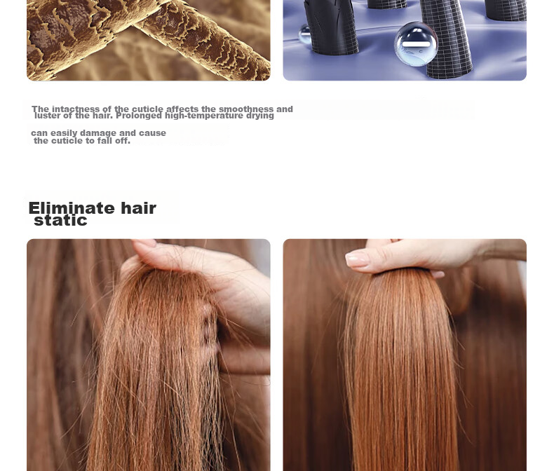 AUX Hair Dryer, Home Use Electric Blower, High Power Negative Ion Quick-Drying, Hair-Friendly, Bladeless High-Speed Dryer, Professional Use for Hair Salons, 1600W High Power, Birthday Gift for Wome 31