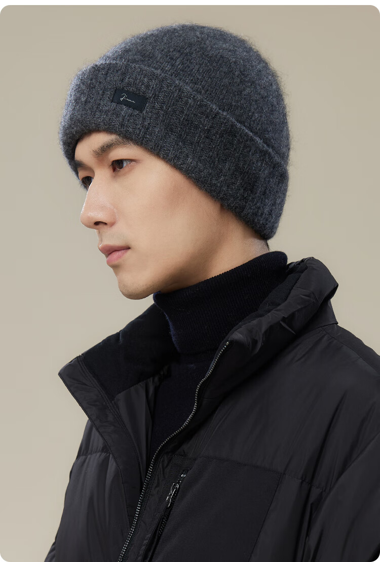 JIUMU Cashmere Warm Knit Hat, Autumn And Winter Woolen Hat, Cold Cap, Winter Cap, Outdoor Ear Protection Hat, Cold-Resistant Cap for Men in Winter Seaso 6