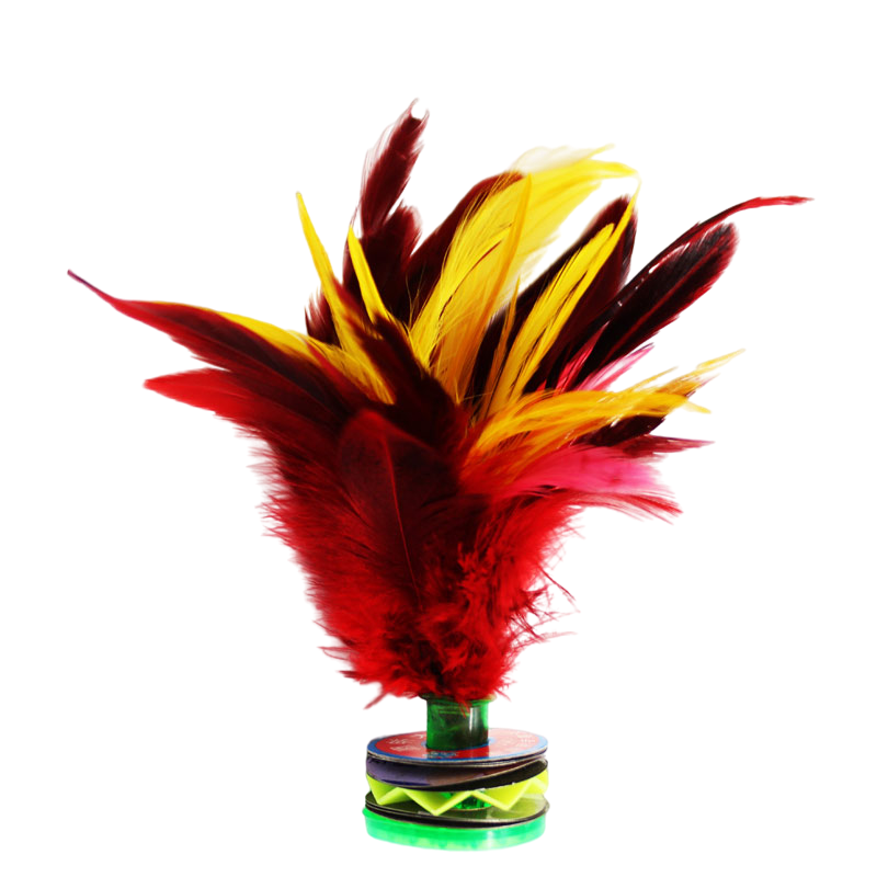 Duweike Large Shuttlecock, Chicken Feather And Goose Feather, Children's Competition Shuttlecock, Tendon Bottom, Flower Key, Red, Pack of 5