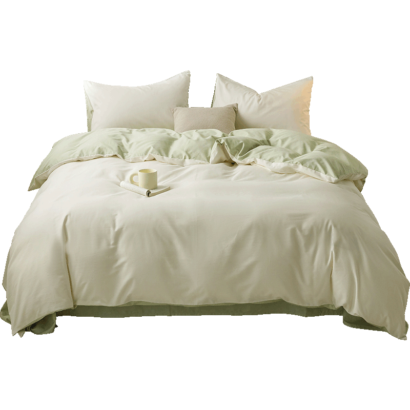 Grace Four-Piece Bedding Set, 7A Antibacterial, for 1.5/1.8 Meter Beds (Duvet Cover: 2×2.3M), Mint Gree
