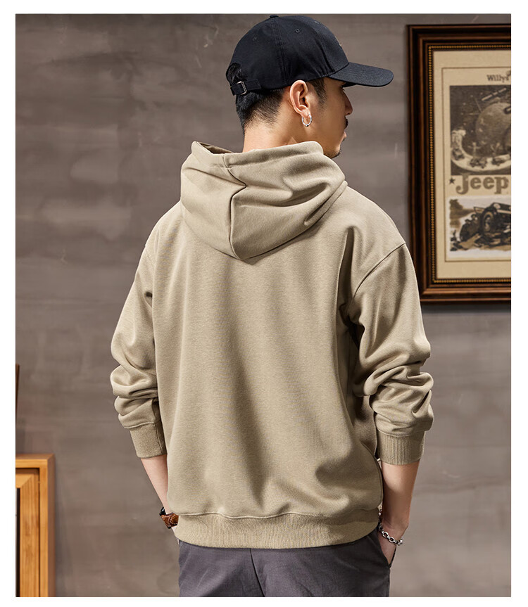 JEEP High-End Embroidered Men's Hooded Sweatshirt, Casual Loose Long-Sleeve Pullover T-Shirt Top for Spring And Autumn 2026 9