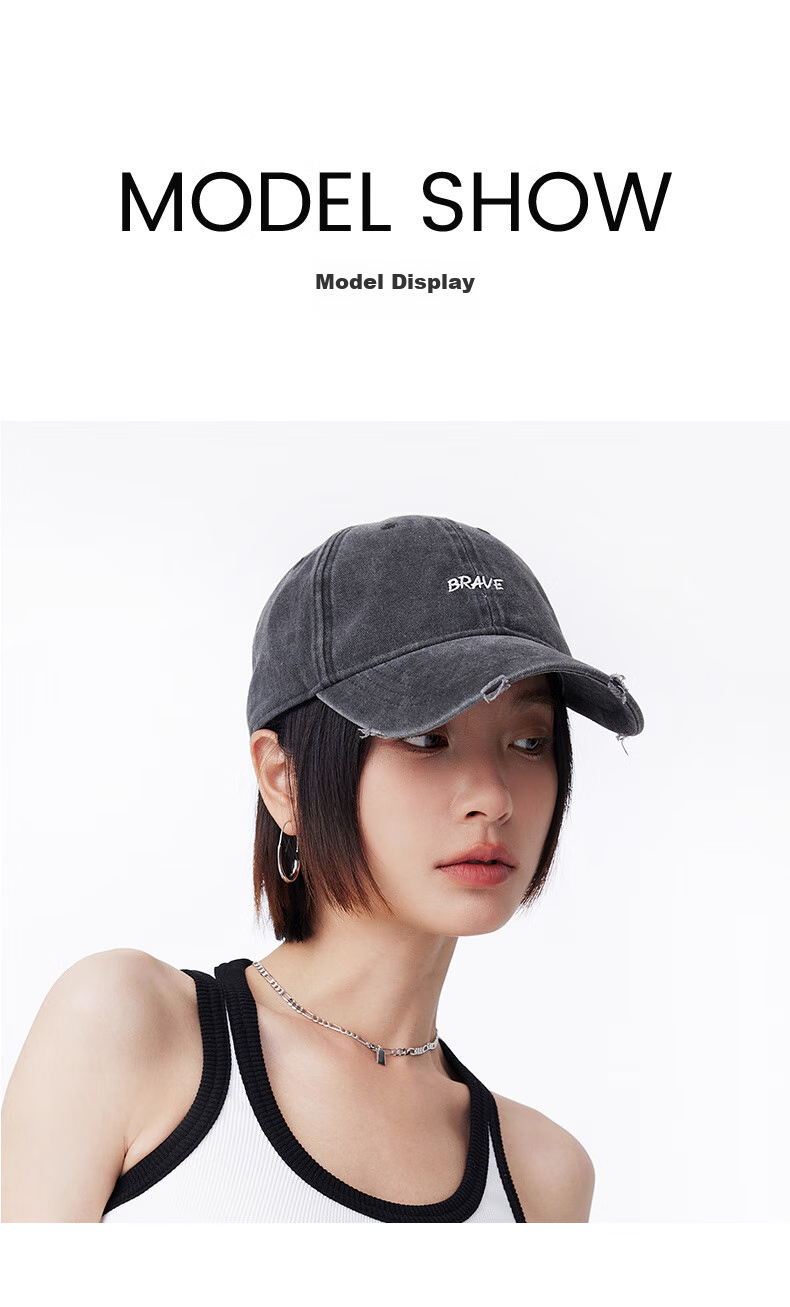 FANCET Baseball Cap for Women, Face-Slimming Sports Cap, Washed Distressed Hat with Soft Top, Pure Cotton Wide Brim Deep Duck Tongue Cap 9