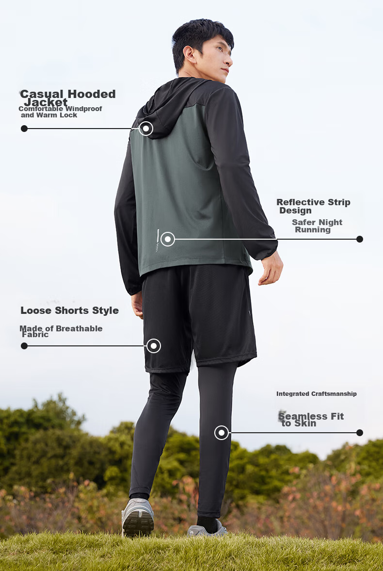 CAMEL Men's Sports Workout Set, Five-Piece New Long Sleeve And Pants Quick-Dry Running Basketball Training Sportswear 30