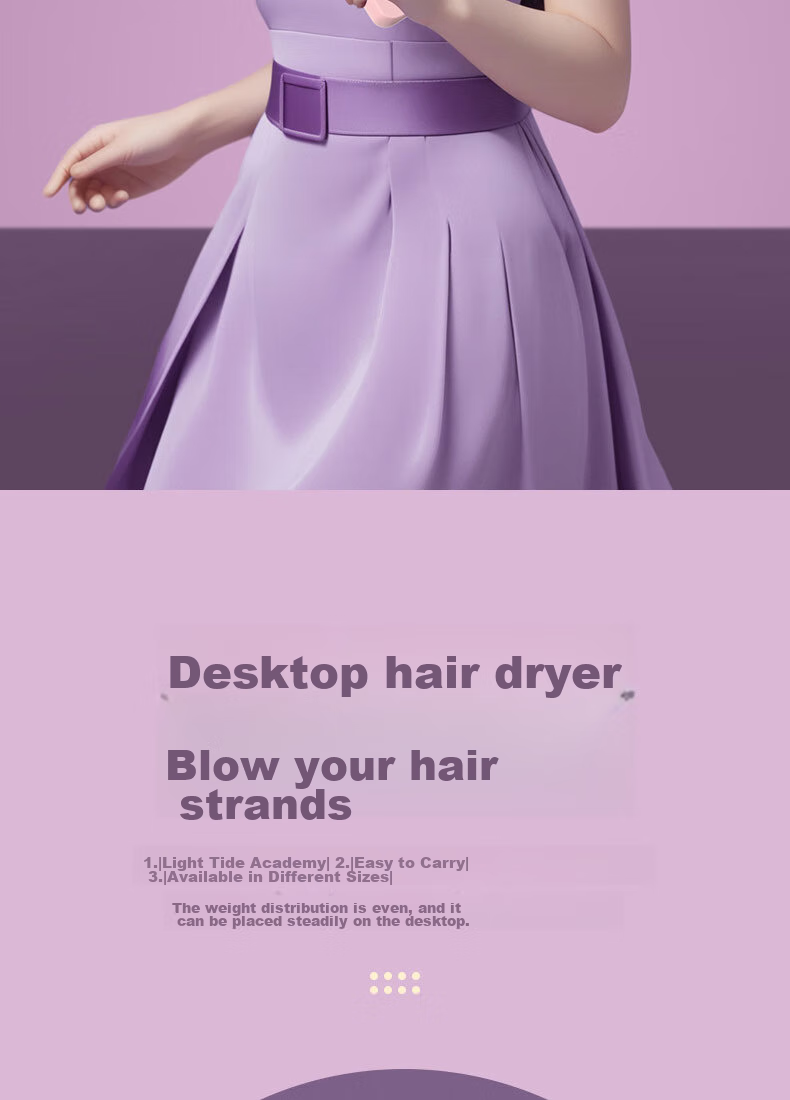 Elifo Small Desktop USB Fan, Portable Handheld Fan, Compact Electric Fan, Desktop Fan, Pink And Purple 5