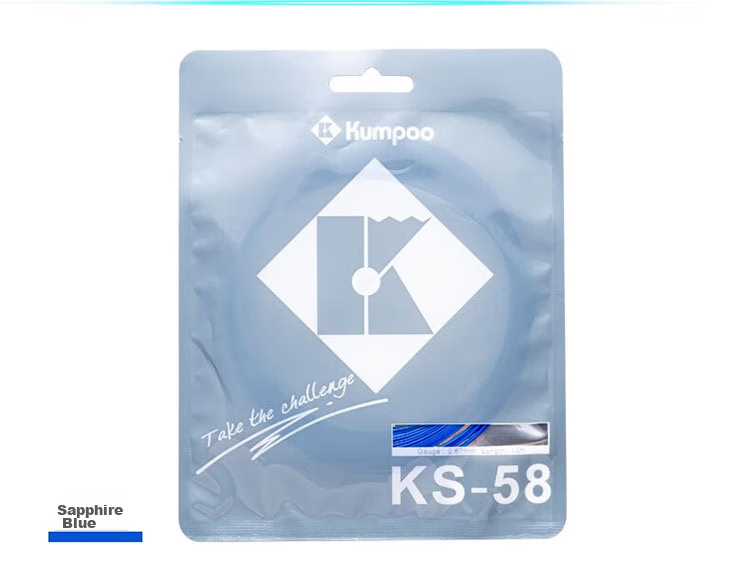 KUMPOO Badminton Racket String, High Elasticity, Durable, Ball Control, KS-58 KUMPOO String KS58, High Elasticity, Durable, Royal Blue 10