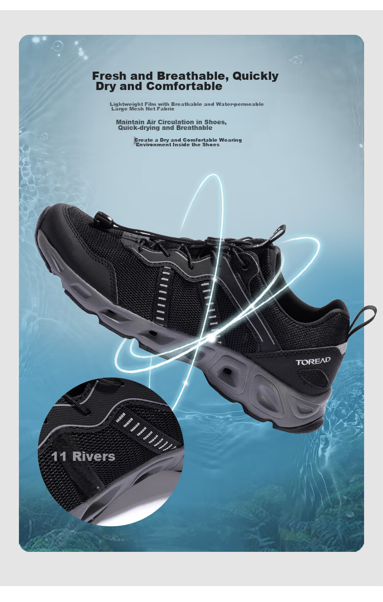 TOREAD Men's Stream Tracing Shoes, Spring And Summer Outdoor Non-Slip Breathable Mesh Water Shoes, Sports Beach Sandals TFEECM81946 5