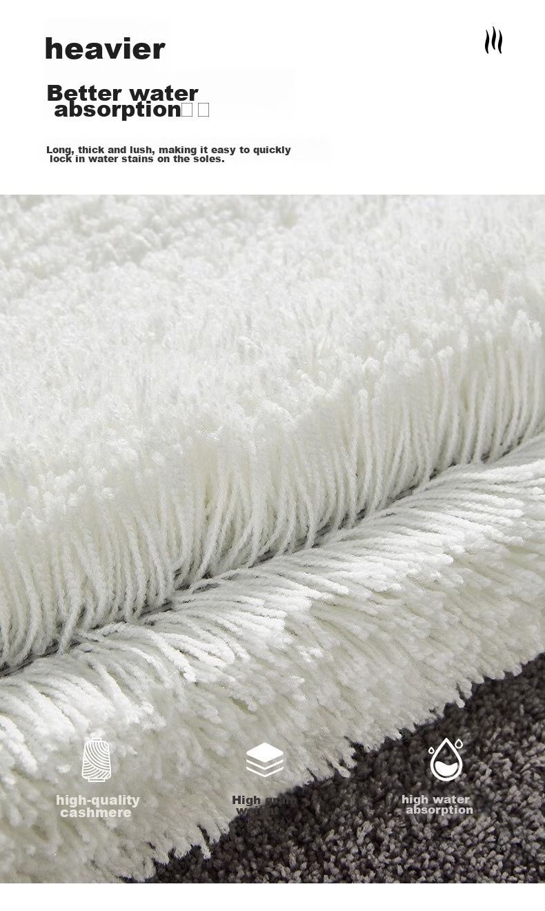 BULULOM Bath Mat, Bathroom Entrance Absorbent Mat, Antibacterial Non-Slip Foot Mat, Bathroom Home Use, High-End Luxury Style, 40X60CM 6