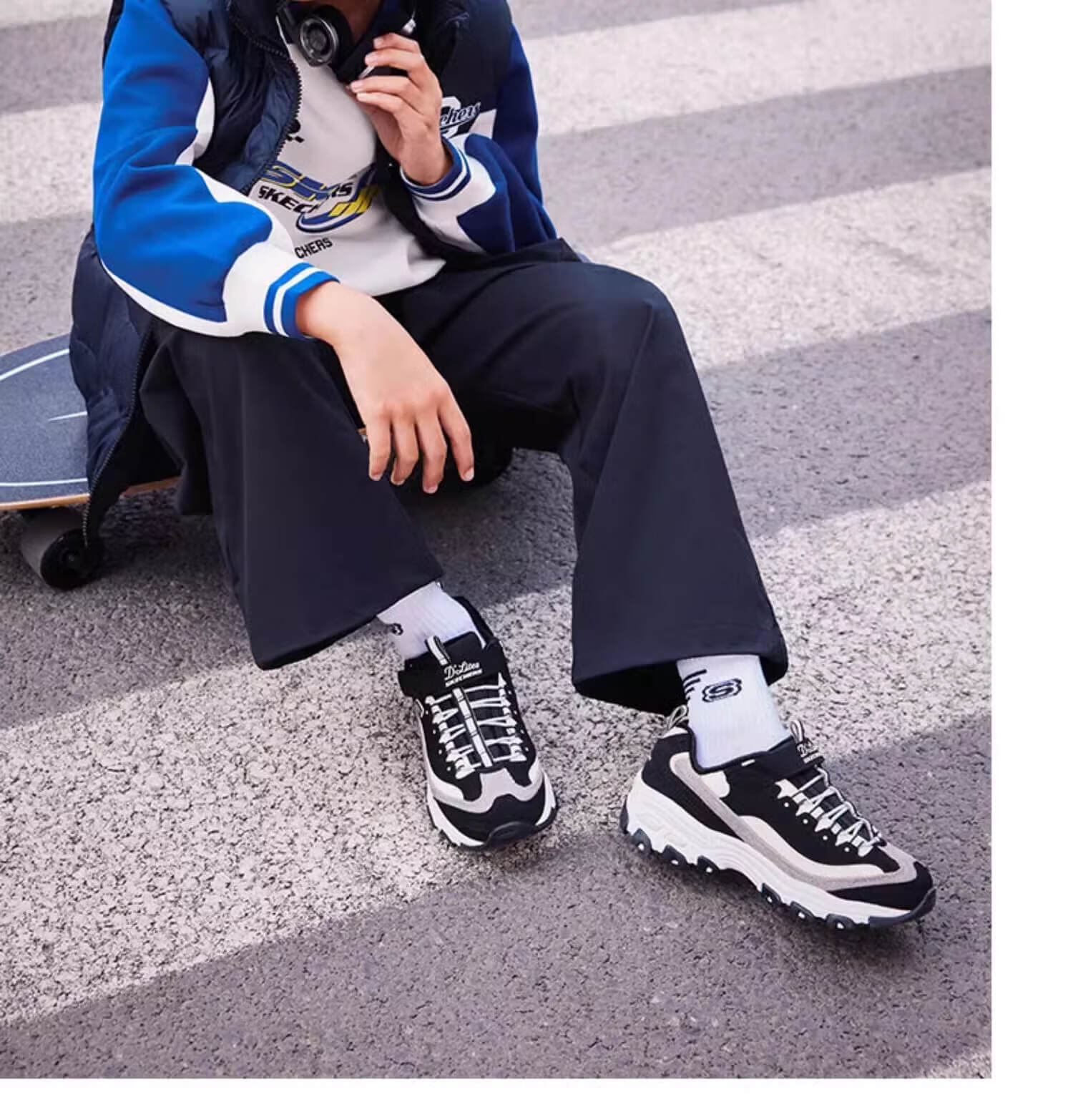 Skechers Children's Milk Tea Bear Autumn And Winter Girls' Warm Velvet Sneakers, Dad Panda Shoes 302524L 20