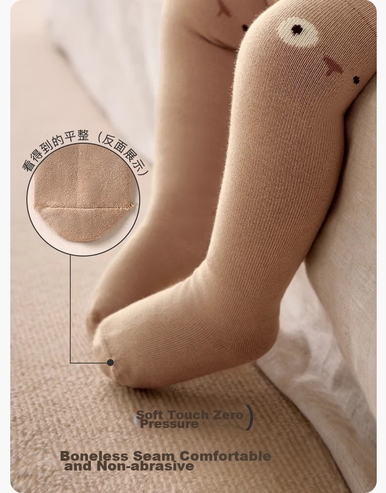 Niduoxiong Children's Socks, Baby Long Socks for Spring, Autumn And Winter, Newborn Over-Knee Socks, Breathable Cotton Socks, 3 Pairs Per Pack 2