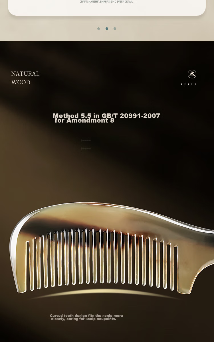 Creative Art Authentic Natural Ox Horn Comb for Men And Women, Massage Meridian Comb, Mid-Autumn Festival Gift for Elders, Teachers, And Girlfriends 3