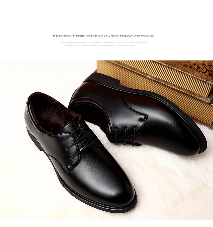 BEIOUTU Men's Lace-Up Formal Business Shoes, British Style Comfortable Work Commute Leather Shoes for Men, Size 40, Black, 178 8