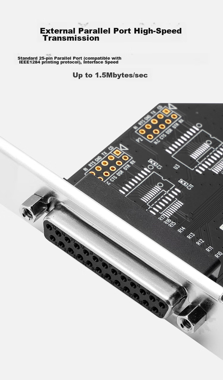 MOGE PCI to Parallel Port Card MC1371 Desktop LPT Printer 25-Pin Expansion Card Adapter Card 2