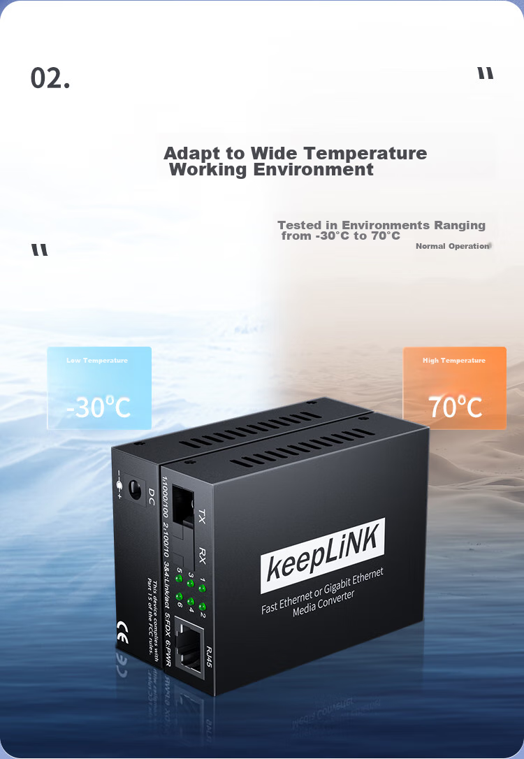KeepLINK KP-9000 Fiber Optic Transceiver, 100Mbps Single-Mode Dual-Fiber Optical-Electrical Converter, 20km SC Interface 2