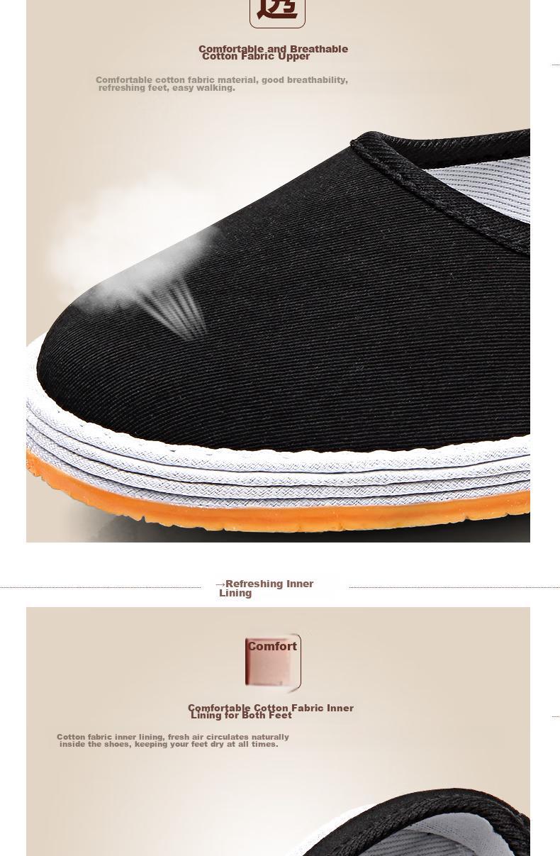 BUS HEYUAN Traditional Women's Hanfu with Breathable Buckle, Old Beijing Cloth Shoes, 91Y-1022A, Black Slip-On, Size 36 8