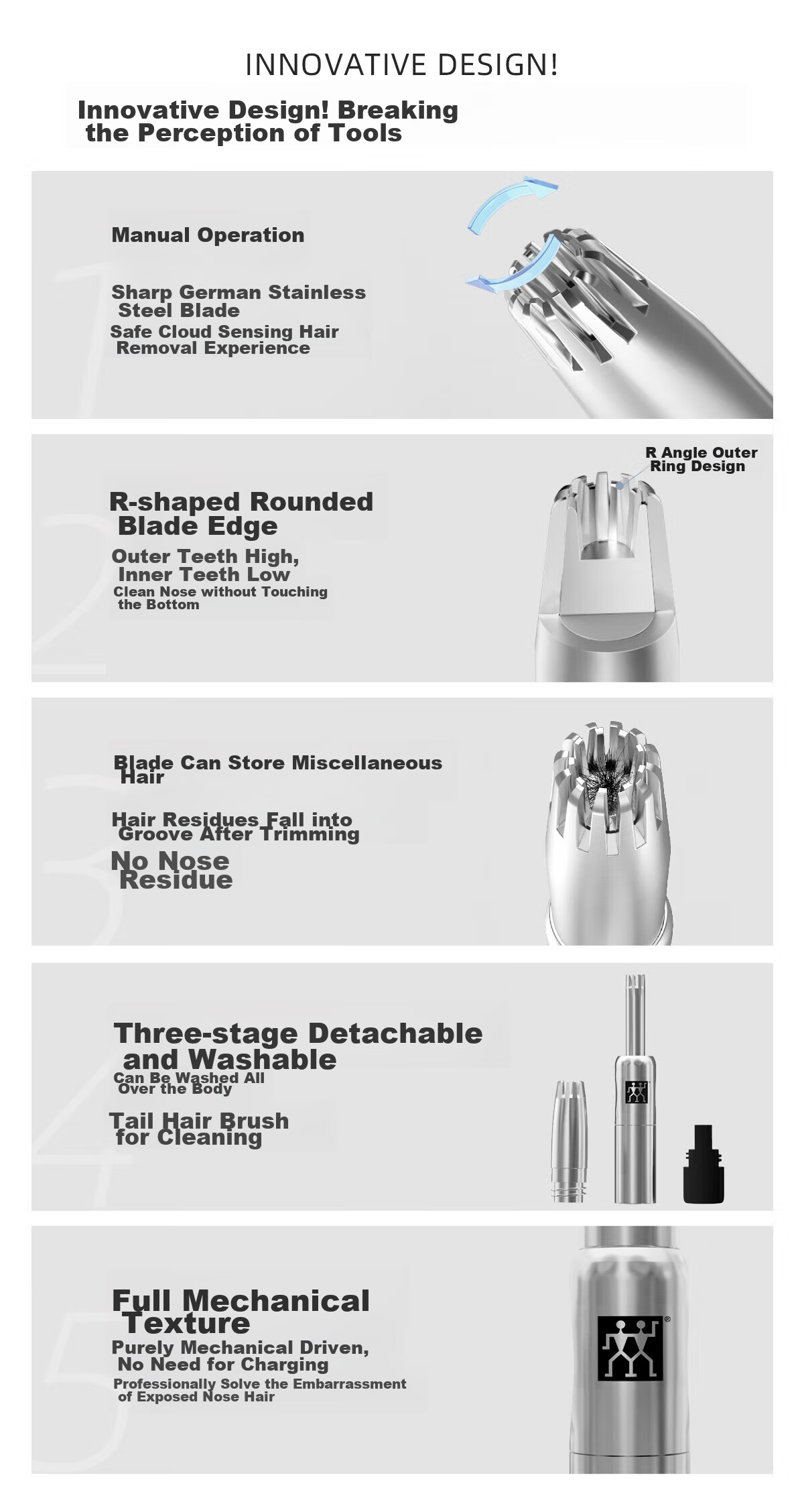 ZWILLING Nose Hair Trimmer And Nail Clipper Three-Piece Set for Men, Including Nail Clippers And Tweezers, Mid-Autumn Festival Gift Package 3