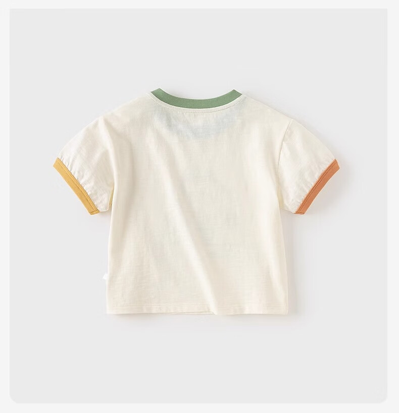 DAVE & BELLA Children's Short-Sleeve Summer Wear, Boys' Cartoon T-Shirt, Stylish Casual Color-Block Top 10
