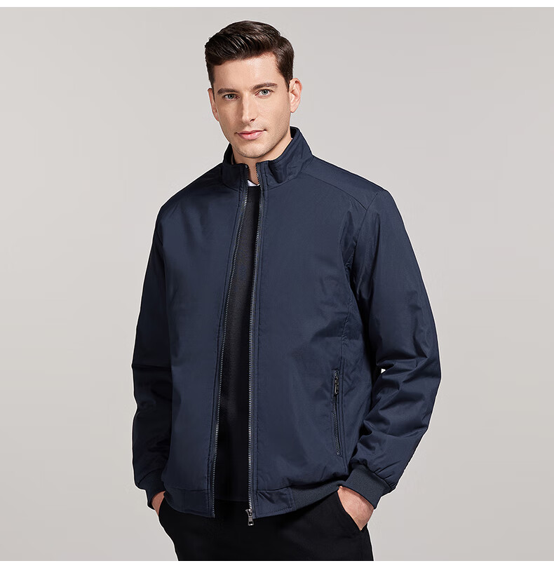 ROMON Men's Autumn Winter Business Casual Executive Cotton Padded Jacket Coat 36JM Black XL 11