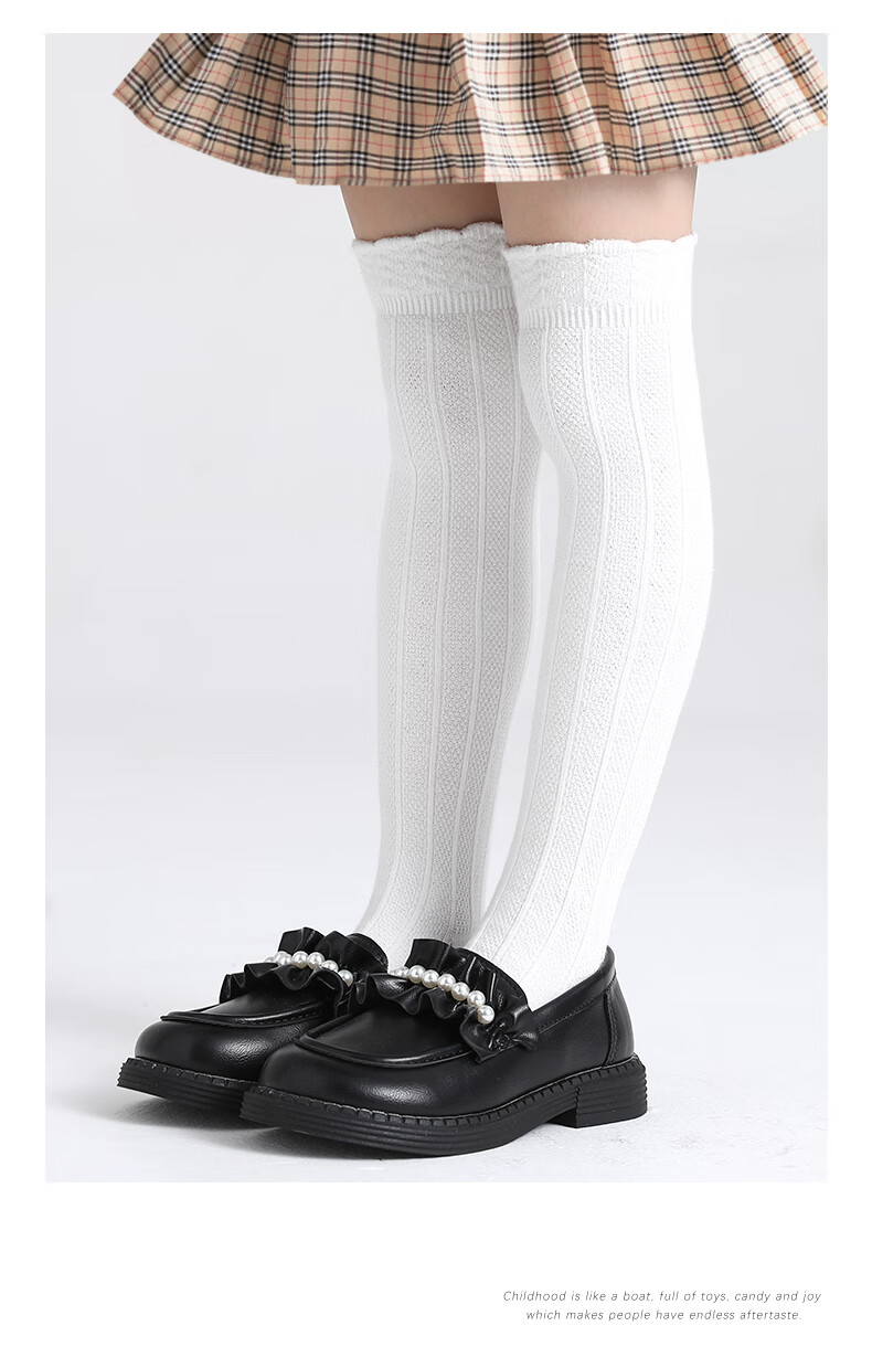Barbie Children's Mid-Calf Socks, Girls' Spring And Autumn Long Socks, Baby Over-Knee High Socks, Girls' White Cotton Socks, Long-Legged Socks 12