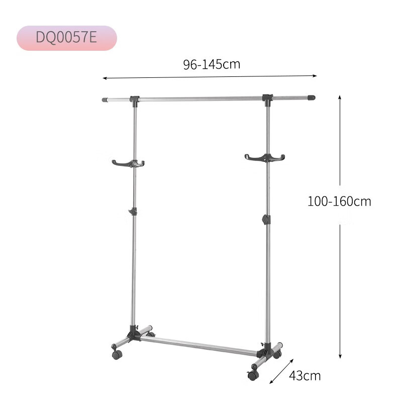 Baoyouni Clothes Drying Rack, Floor-Standing Clothes Hanger, Drying Pole, Clothes Hanger Stand, Single Pole, Indoor Bedroom, Simple Stainless Steel Rack