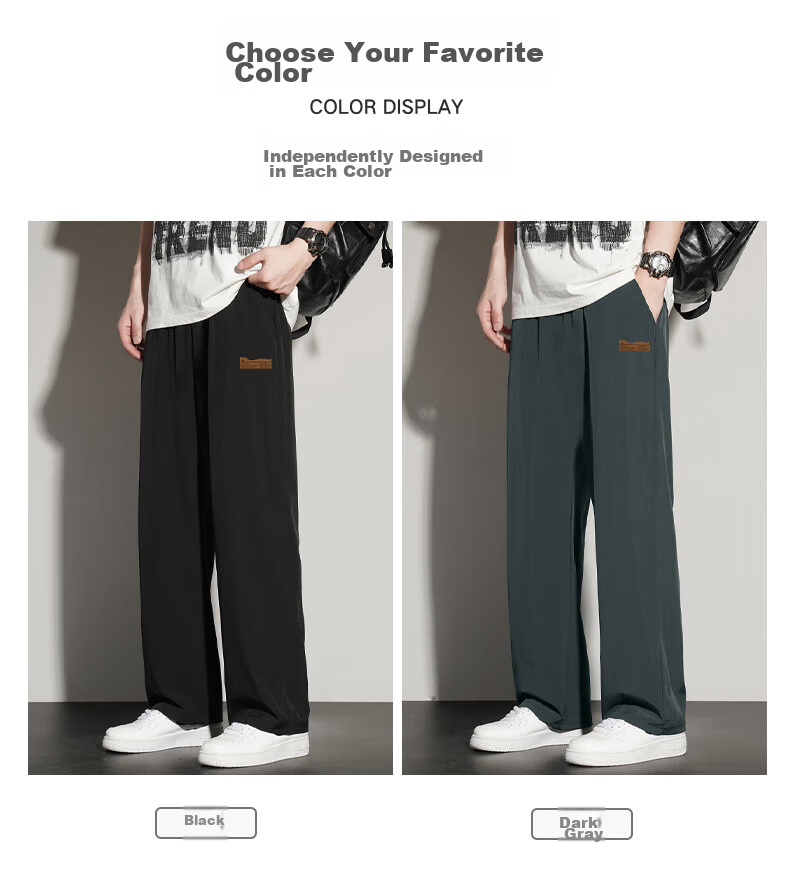 Warrior Casual Pants for Men, Spring And Autumn Loose Wide-Leg Trousers, Versatile Straight-Leg Sweatpants, Men's Athletic Pants 14