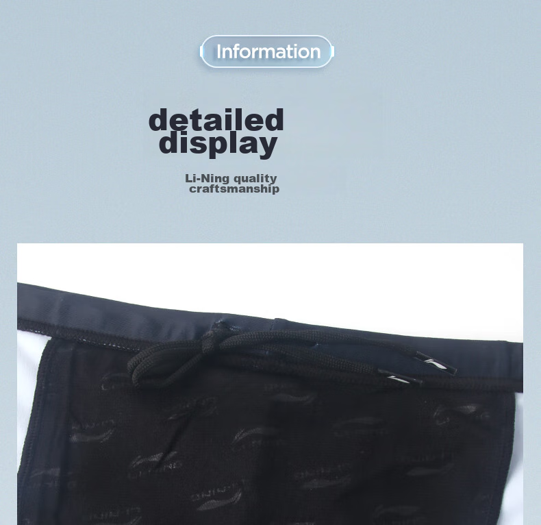 Li-Ning Men's Swim Trunks, Quick-Drying, Chlorine-Resistant, Anti-Embarrassment, Comfortable, High-Elasticity, Hot Spring, Square-Leg Training Swim Shorts 312 Black And White XL 14