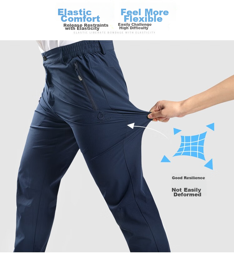 TECTOP Quick-Dry Pants Outdoor Stretch Breathable Fast-Drying Hiking Pants Men's Rock Gray 3XL 11