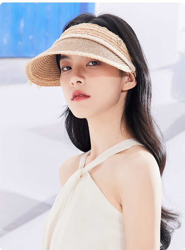 JIUMU Women's Sun Hat, Visor Cap, Straw Hat, Cool Hat, Summer Outdoor Face-Covering Hat for Women CW137 11