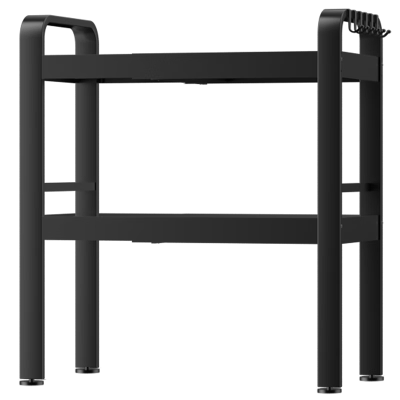 JD Original Microwave Oven Kitchen Storage Rack, Extendable Countertop Oven Organizer, Kitchen Cooking Utensils [Three-Tier Black]