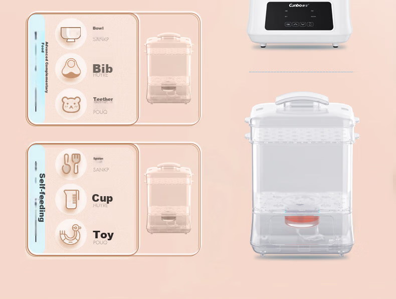Canbo Baby Bottle Sterilizer Cabinet All-Glass Thermostatic Kettle Sterilizer Milk Frother Warmer 2-in-1 or 3-in-1 Feeding Station 17