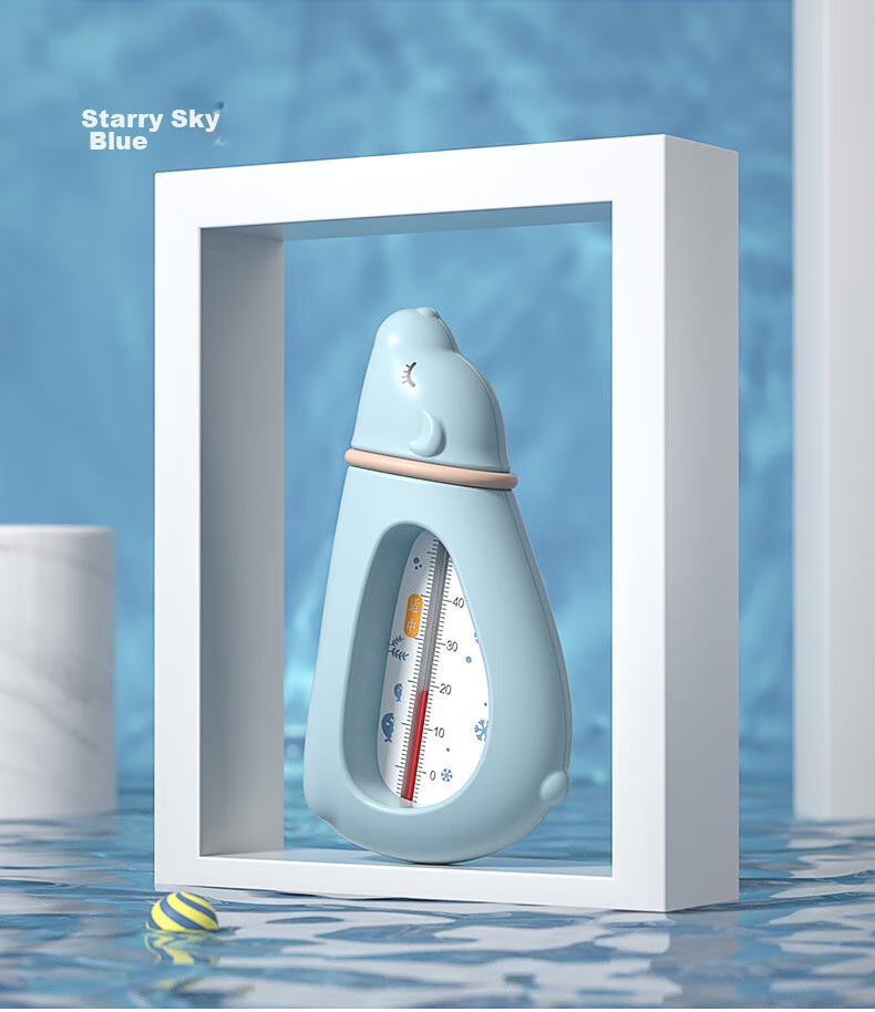 Ouliwen Water Thermometer for Babies, Home Use, Bath Temperature Measurement, Fish Tank, Indoor And Outdoor Use, Baby And Newborn Bath Tub, High-Precision Water Thermometer, Polar Bear Starry Sky Blue 14