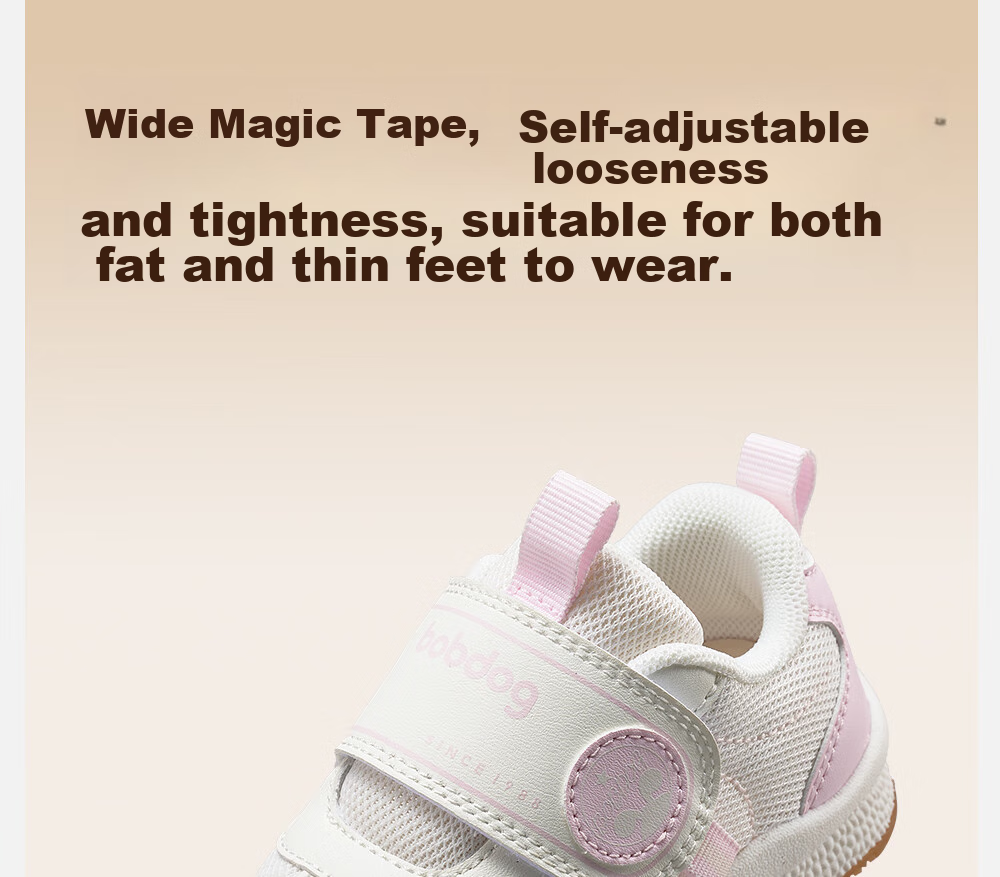 BOBDOG Toddler Shoes, Baby Walking Shoes, Spring Style, Soft Sole, Non-Slip, Anti-Collision, Functional Shoes for Boys And Girls, Pink, Size 23 15